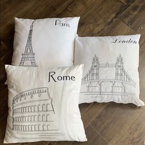 City accent pillows